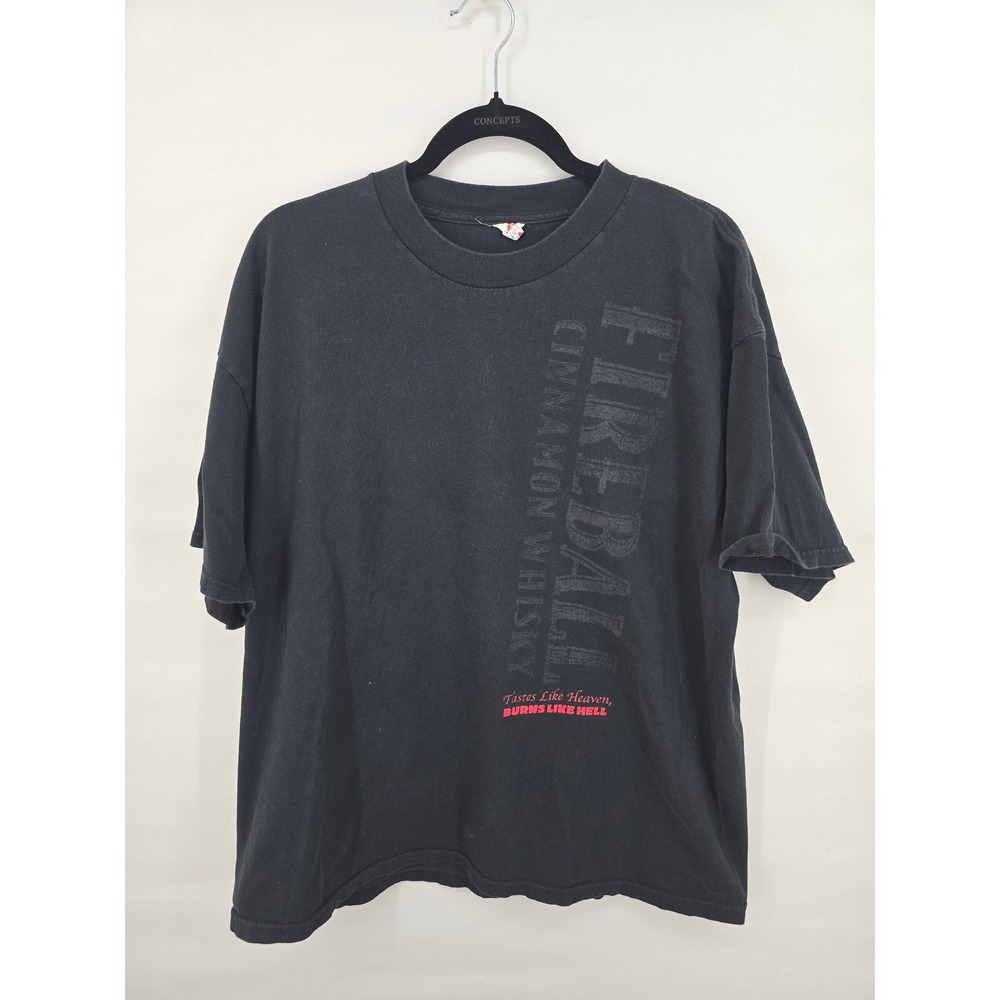 Fireball Cinnamon Whisky T-Shirt Mens XL Black Unleash The Dragon Graphic Tee‎